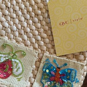 QVC Style Tote with Colorful Sequin Insects